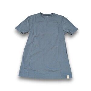 Lalabu Dad Shirt V-Neck Short Sleeve Babywearing Kangaroo Tee Blue Mens Small